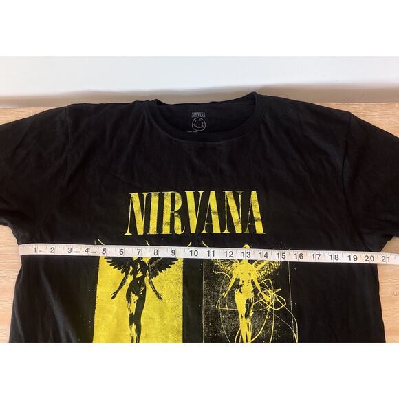 Vintage Nirvana Album Shirt Black & Yellow Size Medium - Picture 5 of 6